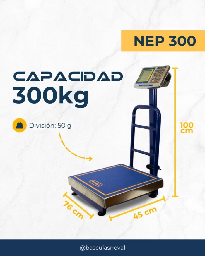 Bascula de plataforma 300 kg Noval NEP-300 - Imagen 3
