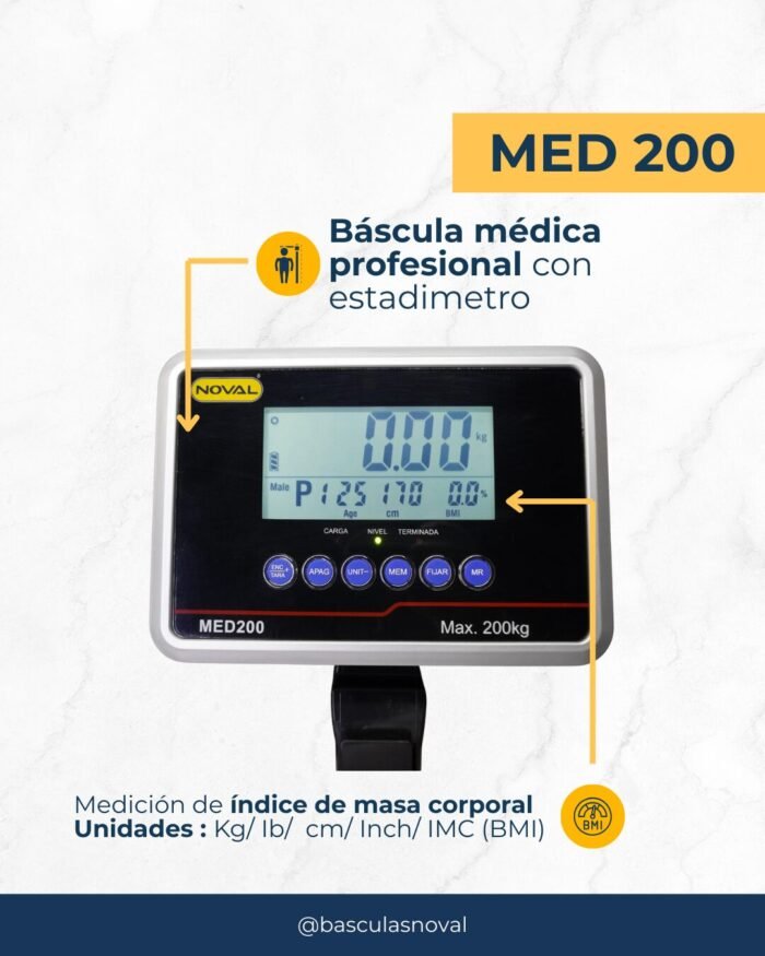 Bascula media 220 kg Noval MED-200 - Imagen 4