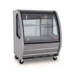 Vitrina Exhibidora Panorámica Vidrio Curvo Acero Inox 100cm Torrey TEM100AI