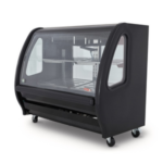 Vitrina Exhibidora Panorámica Vidrio Curvo Negra 150cm Torrey TEM150N