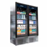 Refrigerador Vertical Foodservice 2 Puertas Cristal Acero Inox Luz Led 43 Pies (1024215) Imbera VRD43 C