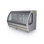 Vitrina Exhibidora Vidrio Curvo 182cm Acero Inox Torrey DRD6-AI