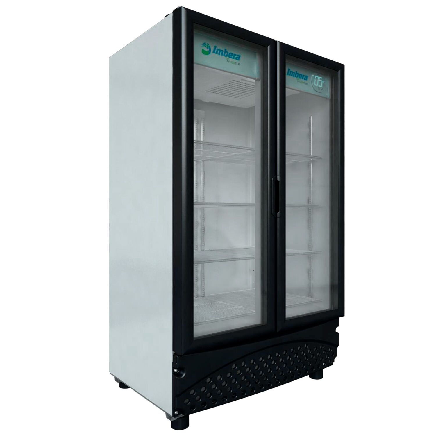 Refrigerador Vertical Negro 2 Puertas Cristal Luz Led 26 Pies (1030601) Imbera VRD26 D - Imagen 1