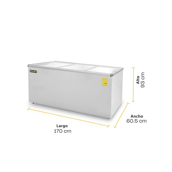Congelador Tapa Cristal Plano 12 ft³ Rhino CONGECRI-12P - Imagen 2