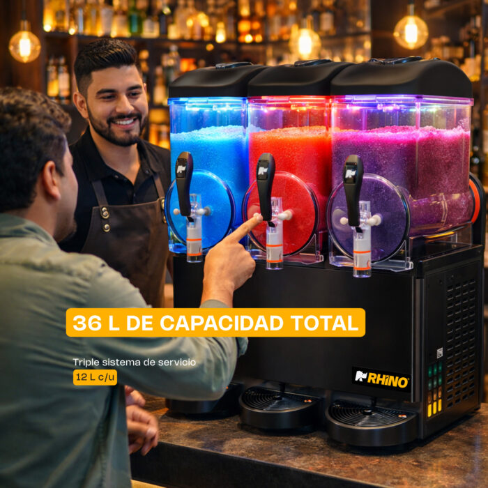 Máquina Granizadora 36 L 3 Tanques Rhino MAGRA-3T - Imagen 2