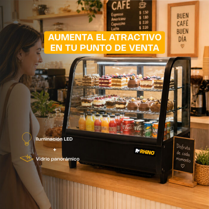Vitrina Refrigerada De Mostrador 76 L Rhino VIREMO-100 - Imagen 2