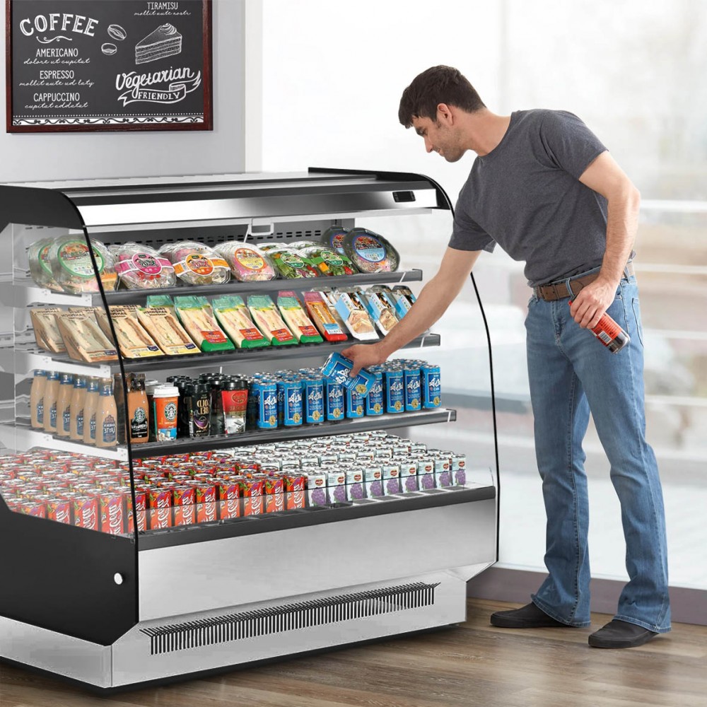 Vitrina refrigerada abierta para exhibición de alimentos